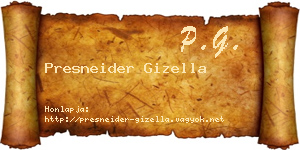 Presneider Gizella névjegykártya